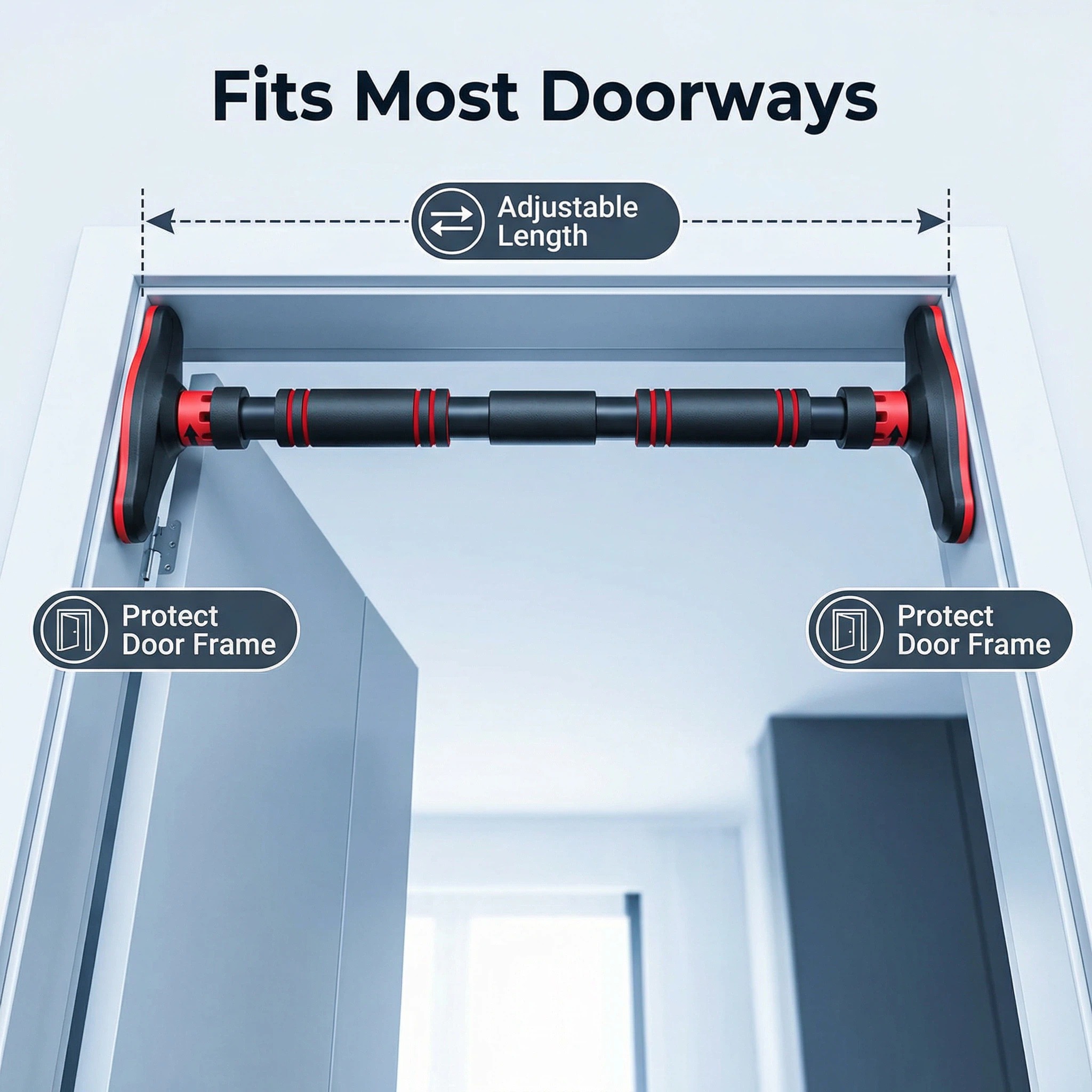 Door Pull Up Bar No Screw - Drążek do podciągania do drzwi, wielofunkcyjny