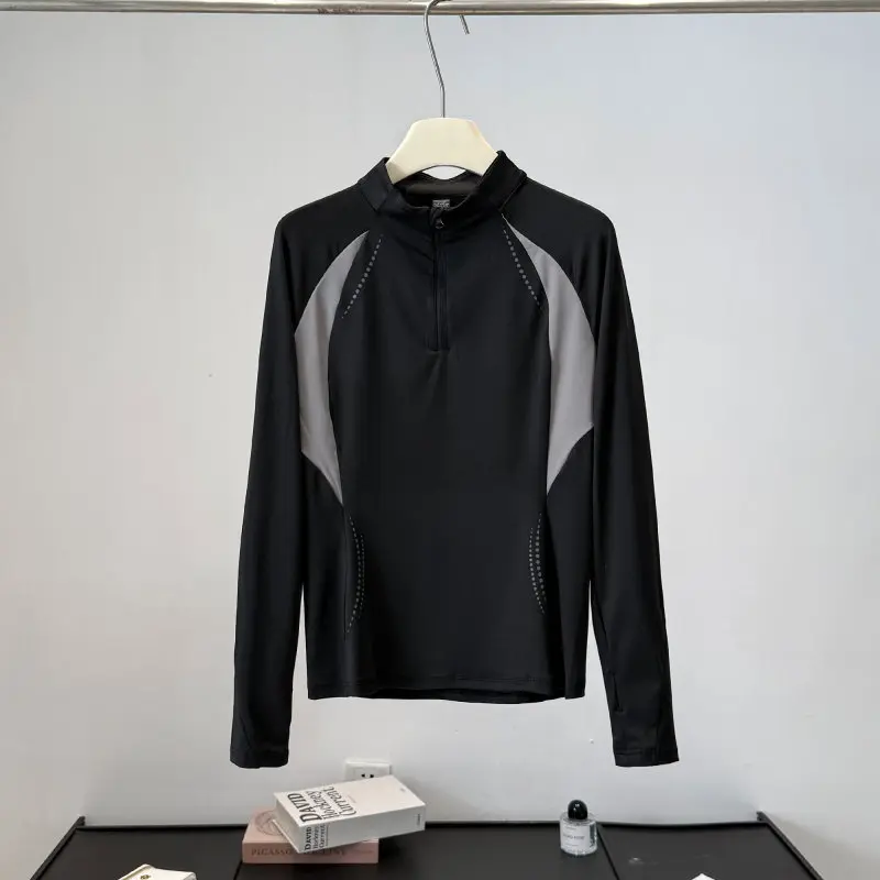 Cycling - Damska jesienna bluza outdoorowa z pół-zamkiem