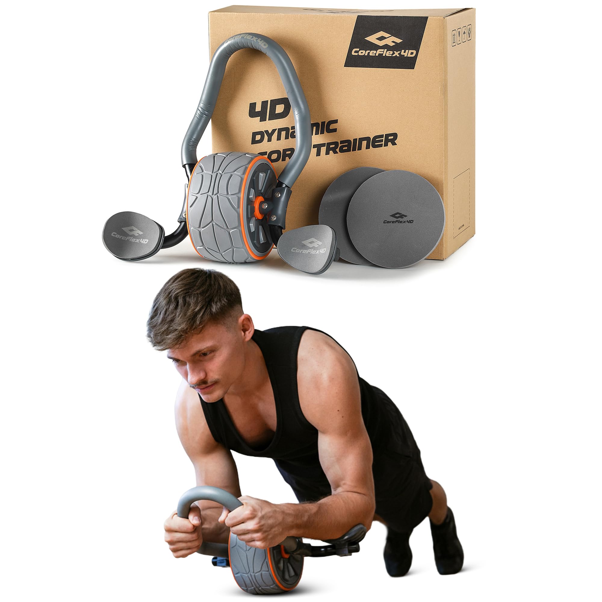 Ab Roller Wheel With Elbow Support - CoreFlex4D Koło do ćwiczeń mięśni brzucha