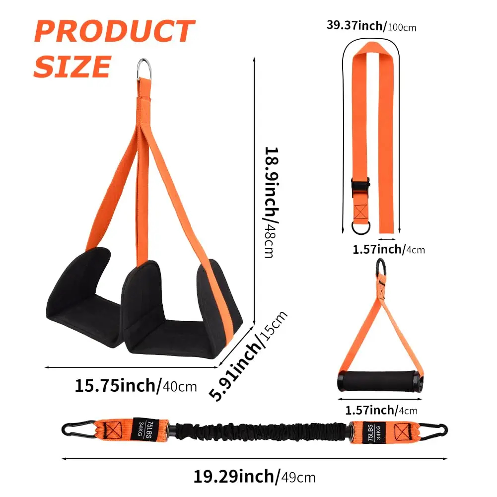 Resistance Bands Set With Handles - Zestaw gum do podciągania, pas oporowy