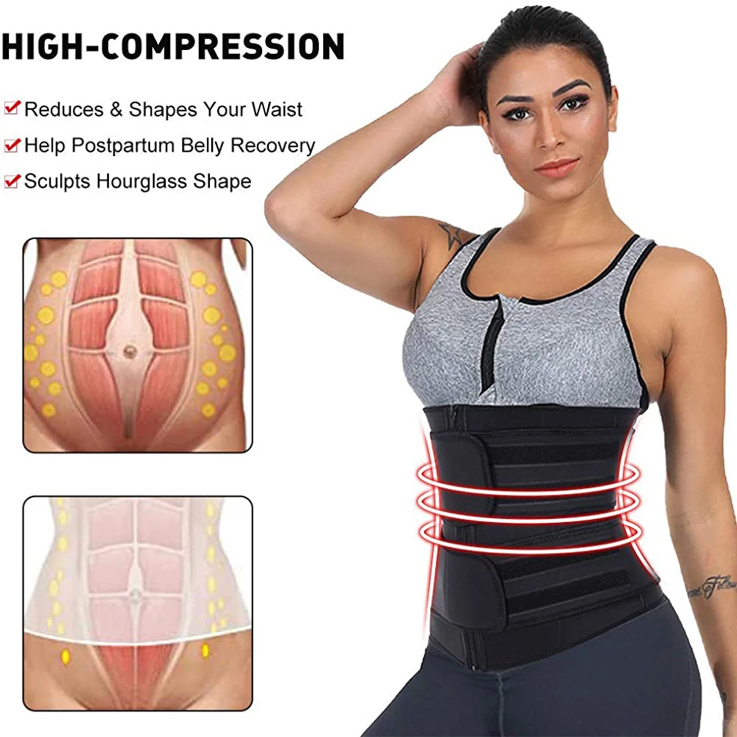 Sweat Waist Trainer Belt Neoprene - Neoprenowy pas treningowy do treningu w