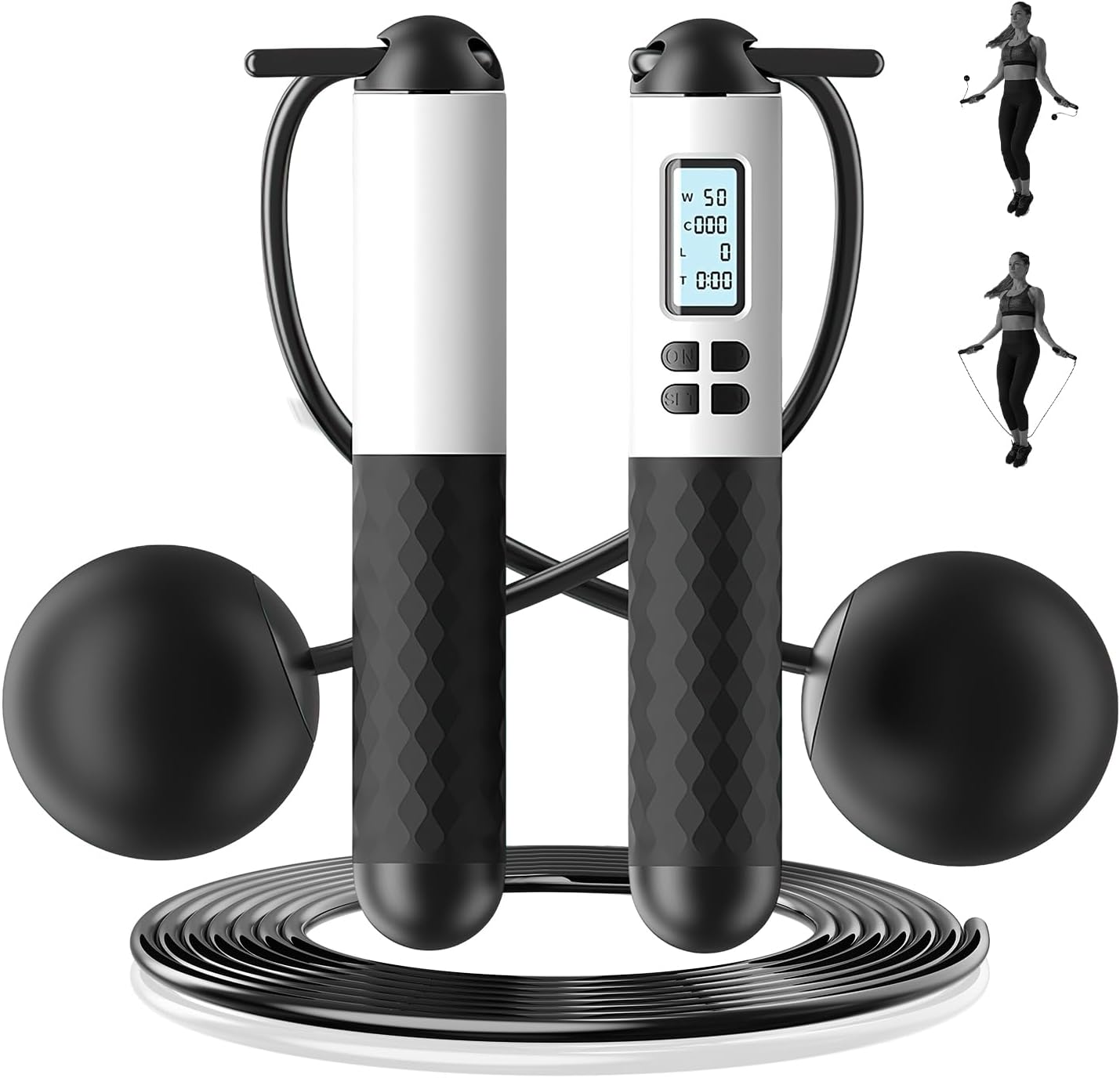 Smart Jump Rope Digital Counter - Skakanka bezprzewodowa 6 cm z licznikiem