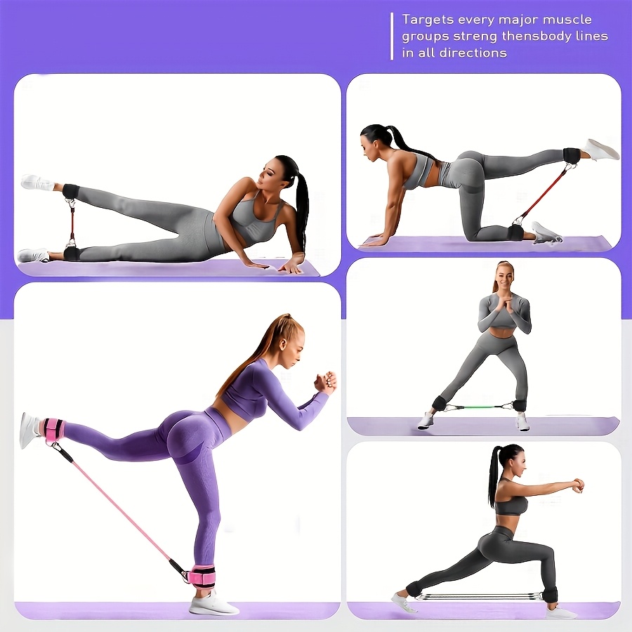 5 szt. Gum do ćwiczeń kostki,  – Pilates Bar Kit With Resistance Bands recenzja i cena