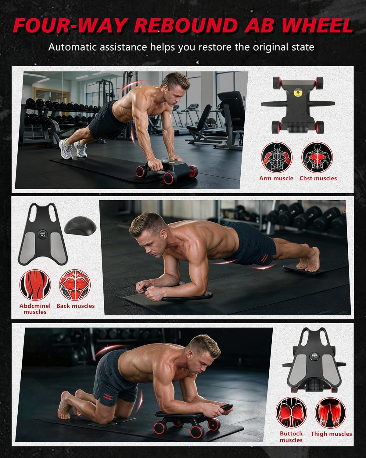 Kółko do ćwiczeń mięśni brzuch – Ab Roller Wheel With Elbow Support recenzja i cena
