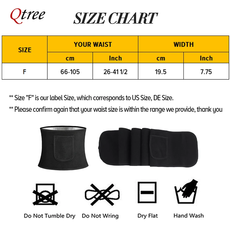 Qtree Waist Cincher Body Shape – Sweat Waist Trainer Belt Neoprene recenzja i cena