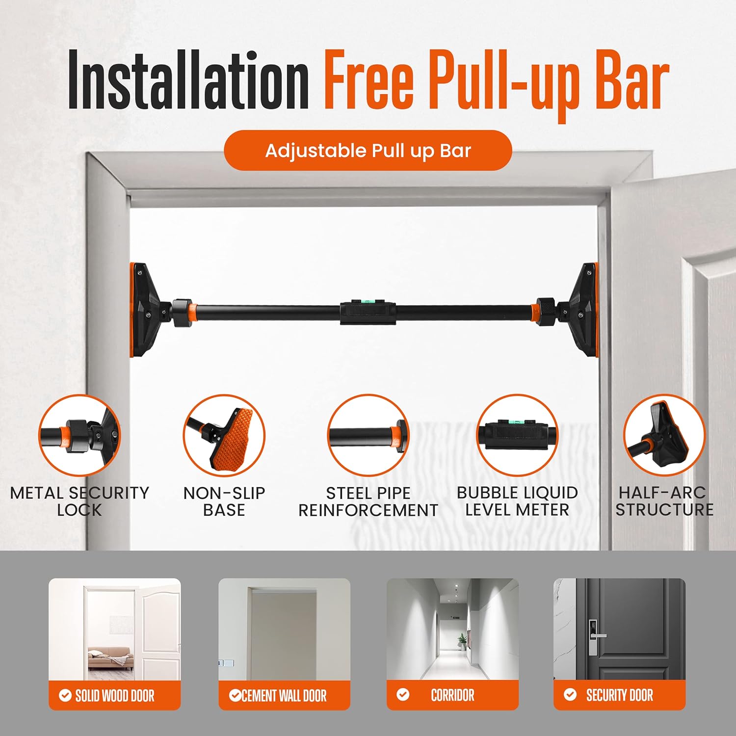 Drążek do podciągania do drzwi – Door Pull Up Bar No Screw recenzja i cena