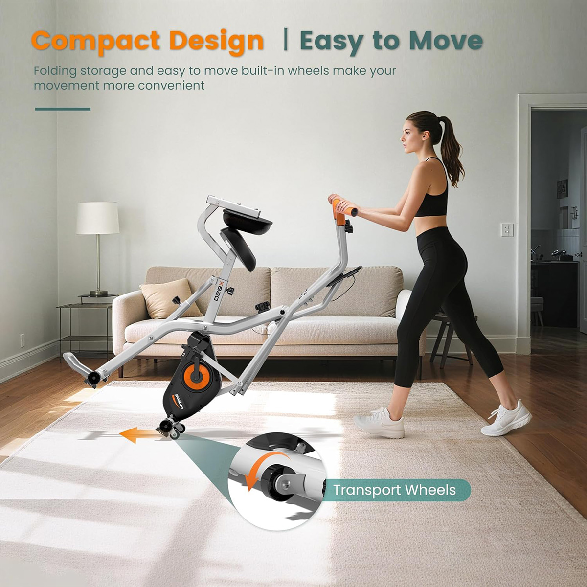 Pooboo Składany Rower Treningo – Exercise Bike Magnetic Resistance recenzja i cena