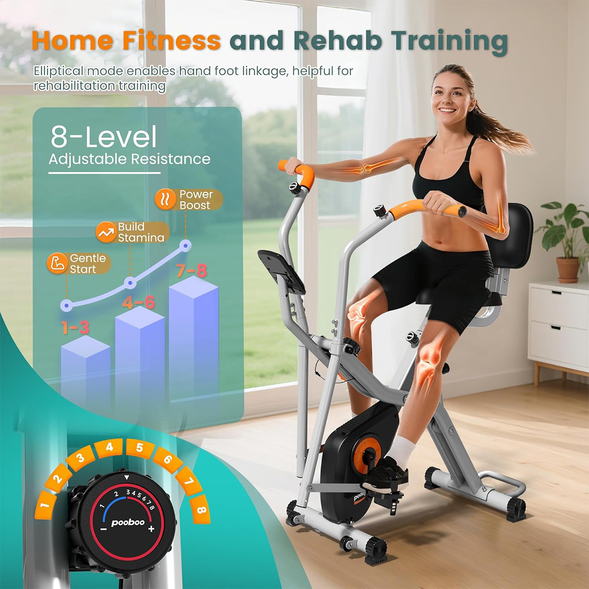 Pooboo Składany Rower Treningo – Exercise Bike Magnetic Resistance recenzja i cena